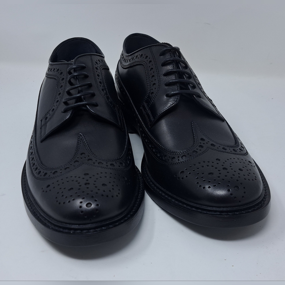 Burberry Men's Black Leather Wingtip Brogue Dress Shoes Lace Up 9 US 42 EU - Picture 9 of 14